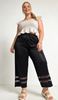 Immagine di FLOWY ELEGANT SHINY CROP TROUSER WITH CHIFFON INSERT